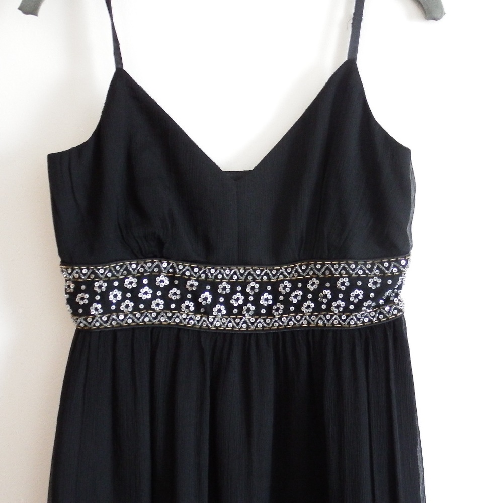 Michelle Antonelli Black Silk Sheath Dress 6